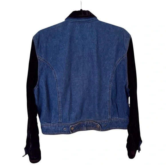 Palmer E Palmer Australia VTG Medium Western Velvet Embellished Denim Jacket - Picture 6 of 7
